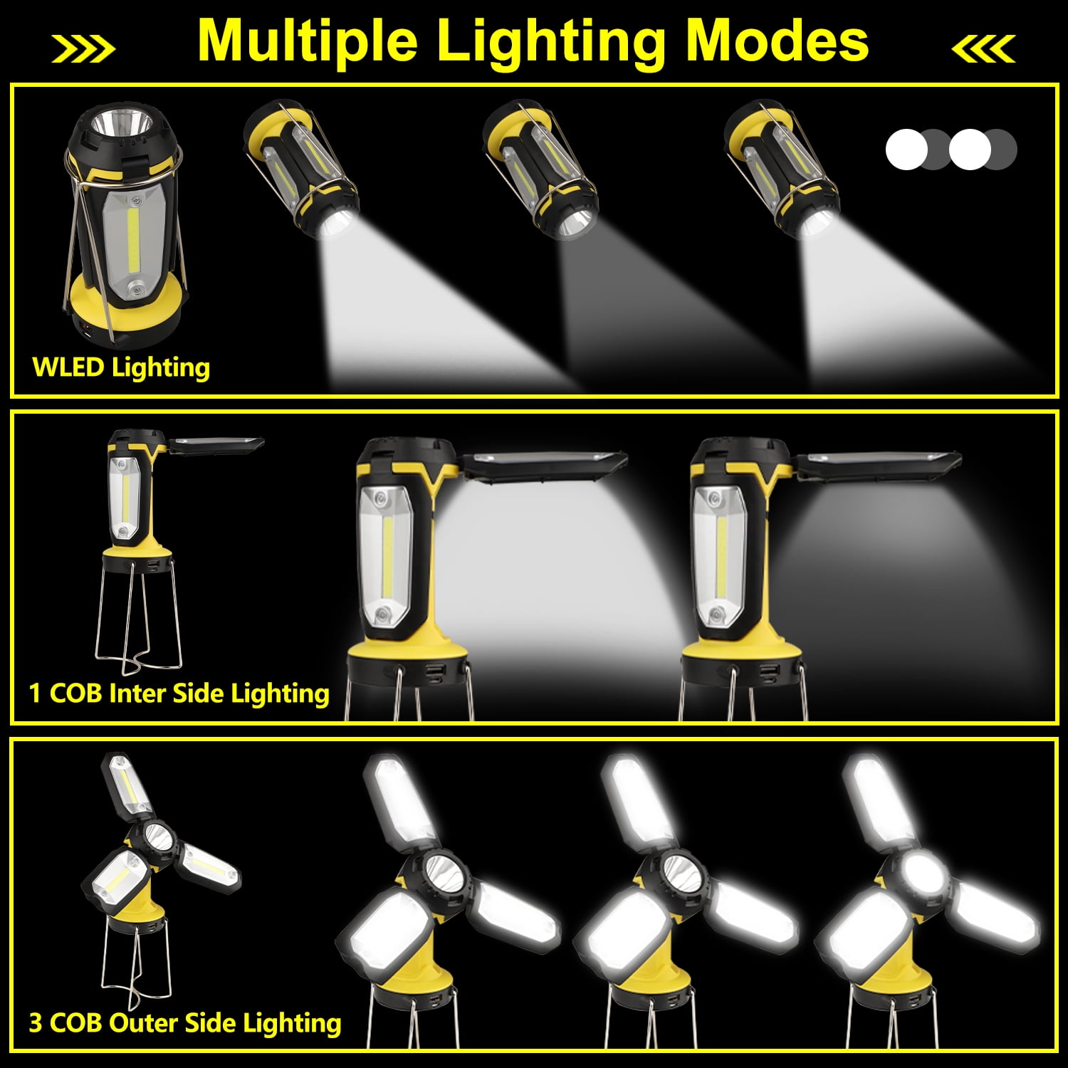 Camping Lantern Super Bright, Costech Latest COB Technology (350 Lumen)  Portable Outdoor Lights, Hanging Flashlight Camping Gear Equipment with