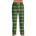 thumbnail image 2 of Zimjoy Green Plaid Sleep Pant for Men Elastic Waist Lounge Flannel Pajama Bottoms Lightweight Drawstring Comfy Pajama Pants Casual Warm Sleepwear Sleep Pant with Pockets, Dark Green L, 2 of 7