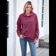 thumbnail image 4 of Sudadera con Capucha para Mujer, Informal, de Larga, Holgada, con Bolsillo. Vino Tinto L, 4 of 9