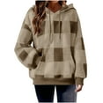 thumbnail image 2 of Uootdi Sherpa Fleece Sweatshirt for Gift Women Drawstring Hooded Long Sleeve Pullover Fall Winter Fleece Sweatshirts Jacket Coat with Pockets, 2 of 6