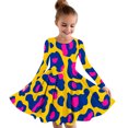 thumbnail image 1 of LOVZFMLL Robe d'Été à Manches Courtes pour Filles, Col Rond Imprimé, 1 of 4