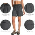 thumbnail image 3 of FEN AI Women Cargo Work Shorts Elastic Waist Quick Dry Outdoor Casual Summer Short for Travel Hiking Fishing Camping Golf Grey, 3 of 9