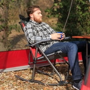 Ozark Trail Camping Rocking Chair, Red, Adult, 19lbs
