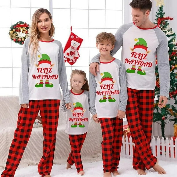 Pijama familiar a juego de Navidad Conjunto de pijama gris de elfo Feliz Navidad diseno exclusivo Walmart en linea