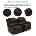 thumbnail image 6 of Nathaniel Home Manual Reclining Sofa, PU Leather Upholstered Double Recliner Loveseat, 2-Seater Home Theater Seating with Console, Arm Sofa Recline Chair for Living Room, Brown, 6 of 7