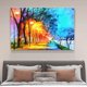 thumbnail image 4 of Póster de lienzo con pintura al óleo de farolas y árboles, decoración de dormitorio, paisaje deportivo, decoración de oficina, regalo, estilo marco, 12 x 18 pulgadas (30 x 45 cm), 4 of 8