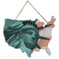 thumbnail image 1 of "Lady Liberty" par Lauren Rader, Art Mural Imprimé sur un Bois en Forme d'Usa, 1 of 1