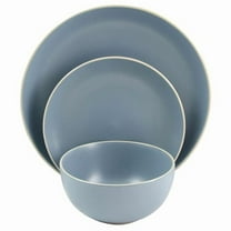 Gibson Home Rockaway 12 Pieces Dinnerware in Matte Blue Set