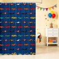 thumbnail image 2 of Erosebridal Cartoon Car Shower Curtain 72Wx72L, Sports Car Bathroom Curtain, Navy Blue, 2 of 5