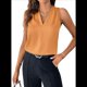 thumbnail image 1 of Camisetas Sin Mangas Plisadas para Mujer, Color Naranja, Talla S, 1 of 4