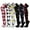 Argyle 3, variant on Over Knen Leg Warmer Fashion Design Cotton Thigh High Stockings Cosplay Socks - 6 Pairs Combo (Black)