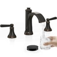 thumbnail image 1 of Grifo de baño en forma de cascada HEYMYTAP, 3 orificios, bronce frotado con aceite, 1 of 9