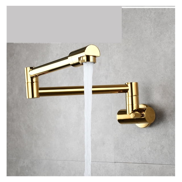 Brass Kitchen Faucet Tap Wall Mount Single Cold Single Hole Mixer Rotate Fold Faucet Chrome ,Easy to Install