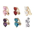 thumbnail image 2 of Xingzhi Heart Shape Crystal Rhinestone Belly Button Ring Navel Piercing Navel Bar Navel Piercing Rings Belly Rings, 2 of 9