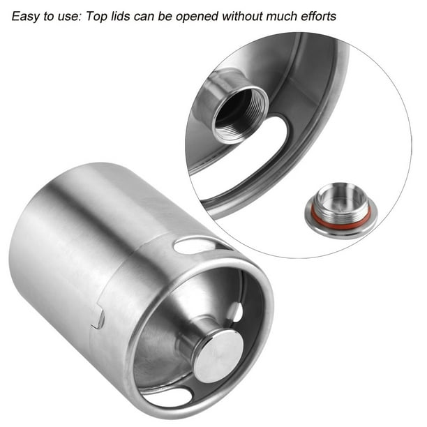 Barril de Cerveza Estilo Mini Barril Barril de 2 L Barril de Cerveza Growler Suministros de Cerveza de Acero Inoxidable con Tapa en Espiral Tapa para Cerveza para Acampar en Casa ANGGREK Otros