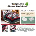 thumbnail image 2 of Cozy Line Home Fashions Christmas True Patchwork Wreaths Pine Tree Stockings Rustic Reversible Quilt Bedding Set, Coverlet Bedspread (Happy Christmas, Queen - 3 Piece), 2 of 4