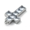 thumbnail image 2 of 304 Stainless Steel Micro Pave Cubic Zirconia Pendants Stainless Steel color 31x17x4.5mm Hole: 2mm, 2 of 3