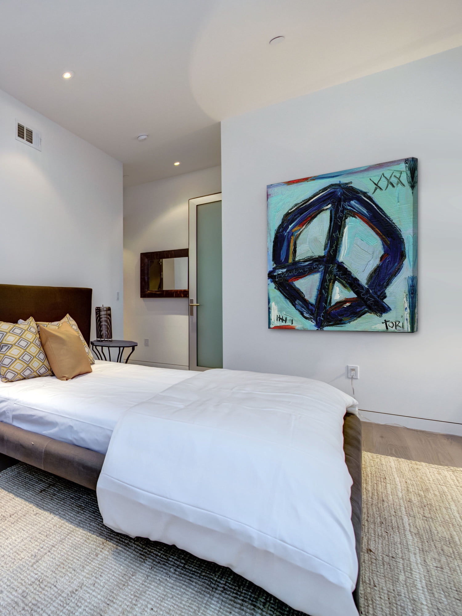 Marmont Hill "Blue Peace" by Tori Campisi Painting Print on Canvas