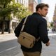 thumbnail image 4 of Bandolera de hombre Mochila de nylon impermeable para el pecho, Messenger de hombro ligera de 0,22 lb, mochila deportiva de viaje espaciosa para exteriores con puerto para auriculares, 4 of 6