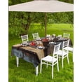 thumbnail image 4 of Fsddascl Retro Vintage Outdoor Tablecloth - 60x102 Inch Rectangle Dining Table Cover, Chic Western Texas Star Pattern Wooden Waterproof Outdoor Table Cloth with Umbrella Hole & Zipper for Patio, 4 of 7