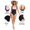 thumbnail image 3 of PPCHVOY Retro One Piece Swimsuit for Women Tummy Control Ruched Slimming Swimsuits with Adjustable Straps Vintage Front Push Up Halter Bathing Suit Modest Full Coverage Swimwear, 3 of 9