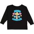 thumbnail image 3 of Inktastic Easter Jesus Loves Me with Cross and Flowers Boys or Girls Long Sleeve Toddler T-Shirt, 3 of 5
