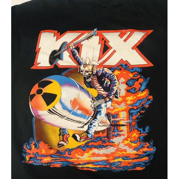 RARE Kix band VTG black T-shirt Unisex All sizes S to 345XL XZ593