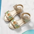 thumbnail image 2 of adviicd Kids Sandals Girls Toddler Girl Sandals Toddler Girls Sandals Soft Rubber Flat Summer Baby Flower Girl Shoes (Gold,10), 2 of 8