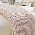 thumbnail image 6 of Admitrack Chunky Knit Blanket Throw Chenille Pink 51"x63", 6 of 18