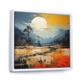 thumbnail image 2 of Designart "Grey Orange Asian horizon I" Abstract Collages Floater Framed Wall Art Living Room, 2 of 7