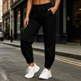 thumbnail image 5 of WIZUTIZ Women's Tapered Joggers Lightweight Polyester Drawstring Casual Everyday Lounge Pants Soft Bottoms, 5 of 8
