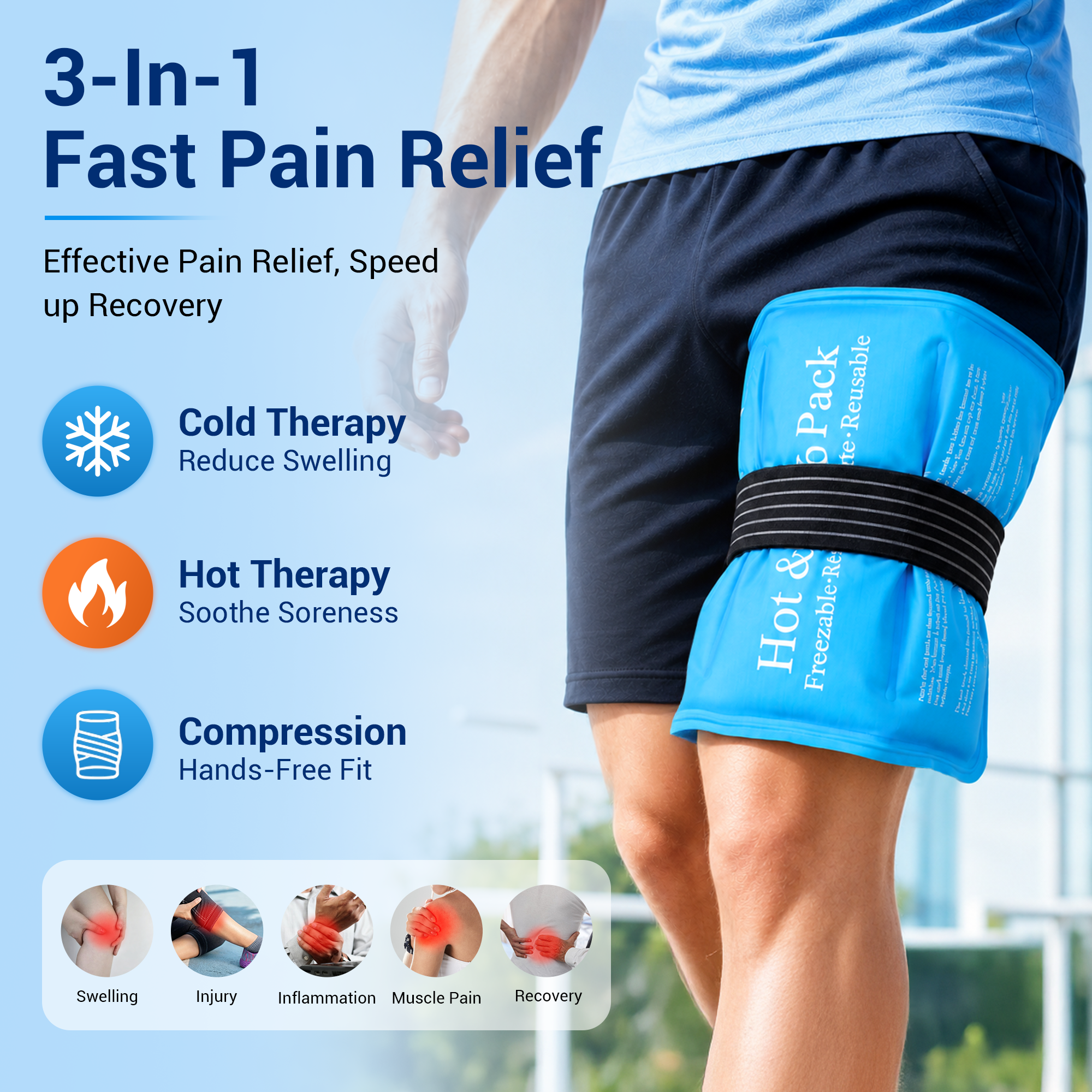 Comfytemp Large Reusable Ice Pack with Adjustable Strap photo 3