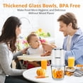 thumbnail image 2 of Mini Food Processor with 2.5 Cup Glass Bowl, Acekool Small Electric Food Chopper for Vegetables Meat Fruits Nuts Puree - 300W 2 Speed Kitchen Food Processor With Sharp Blades, 2 of 7