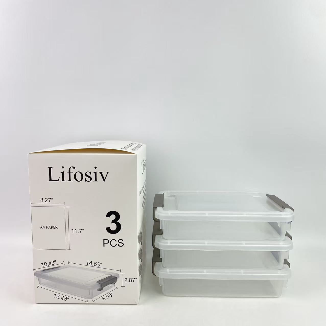 Lifosiv General purpose storage bins for household use,Transparent Plastic Empty Multipurpose Tackle Box, First Aid, Sewing Kit, Arts Crafts Supplies Storage