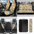 thumbnail image 2 of Jeiento Flowers Car Accessories Sets 14 PCS Car Seat Covers Full Set with Steering Wheel Cover Seatbelt Pads Gear Shift Knob Covers Set Rearview Mirror Cover Coasters Keychains, 2 of 6