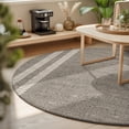 thumbnail image 4 of Flax Gray Round Living Room Rugs 6 ft, Oatmeal Beige Woven Fabric Texture Rustic Farmhouse Washable Area Rug with Non-Slip Sturdy Edge Binding Round Carpet for Kitchen Office Bedroom, 4 of 9