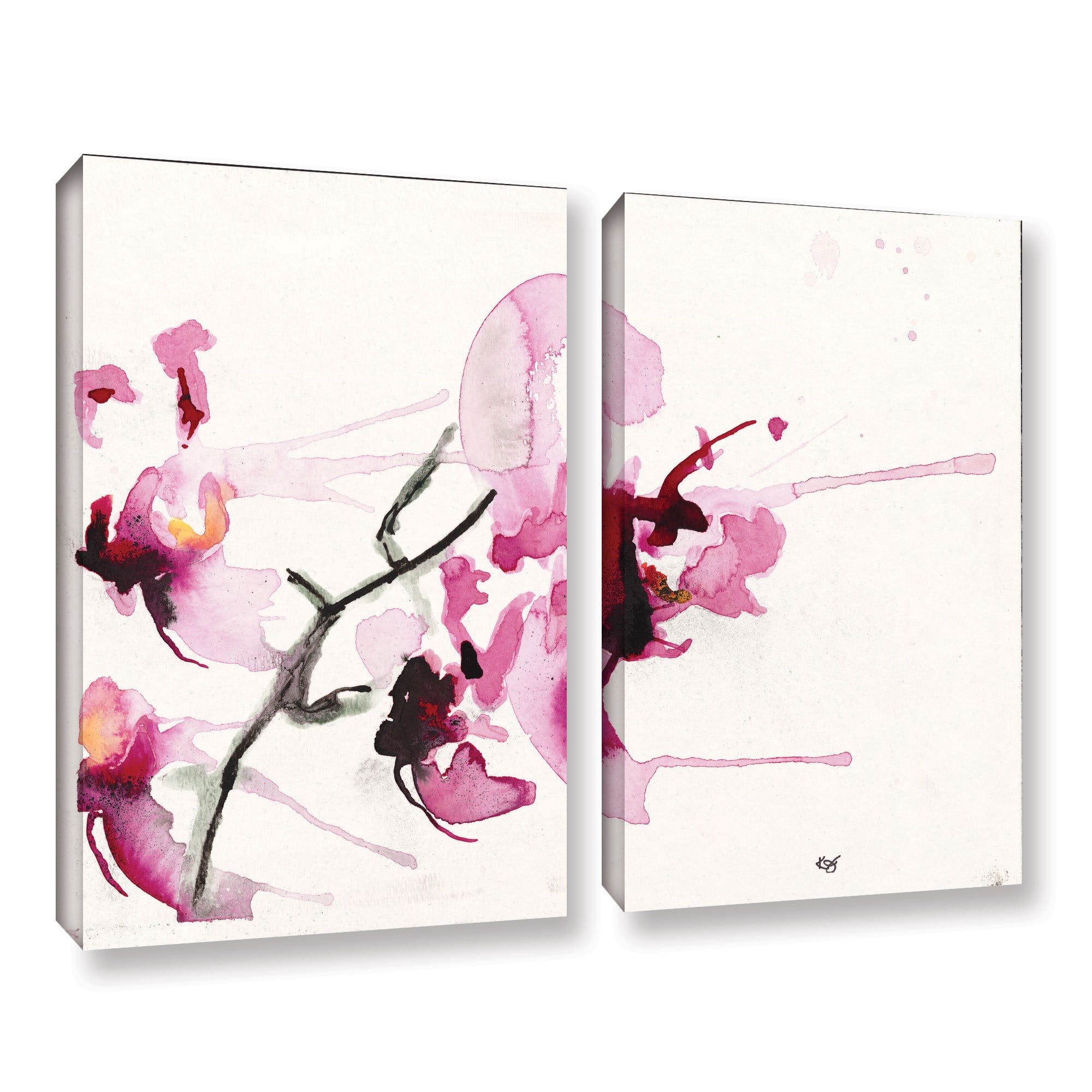 ArtWall Karin Johannesson "Orchids III" 2-Piece Gallery-Wrapped Canvas Set