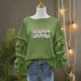 thumbnail image 5 of Christmas Sweatshirts for Women Round Neck Pleated Long Sleeves Christmas Tops Xmas Graphic Christmas Tree Print Christmas Shirts Tops, 5 of 7