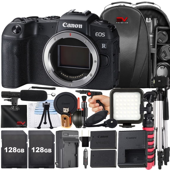 Canon EOS RP Mirrorless Camera (Body Only) with 2 Pack 128GB Memory Card   Case   LED Flash   SV Premium Accessory Bundle (International Version)