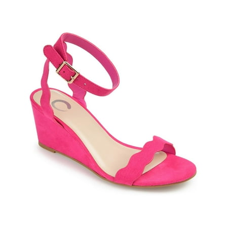 

Journee Collection Womens Loucia Buckle Ankle Strap Wedge Sandals