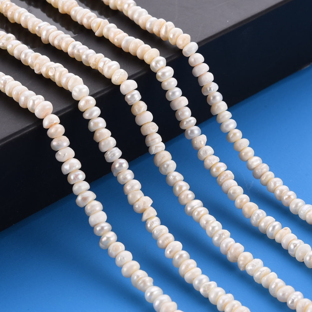 Natural Cultured Freshwater Pearl Beads Strands Potato White 4~5x4~5x2~3mm Hole: 0.5mm about 135~136pcs/strand 14.17 ~14.37inch(36~36.5cm)