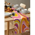 thumbnail image 6 of Table Runner Dresser Scarves 70 Inch Long, Modern Abstract Psychedelic Aesthetic Linen Dining Table Runners Groovy Geometric Art Swirling Tabletop Scarf for Wedding Holiday Party Kitchen, 6 of 7