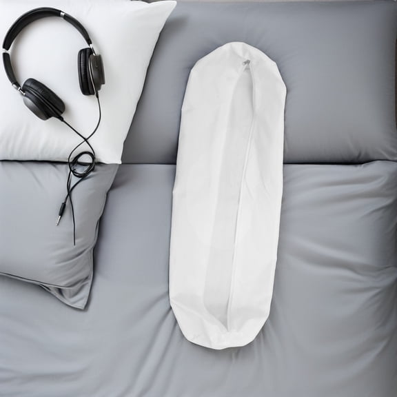 LOLIPPYY White Soft Cylinder Pillowcase with Zipper Closure for Bolster Neck Roll, Cushion and Decorative Pillow Covers