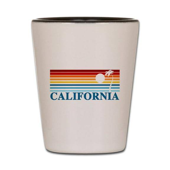CafePress - California - White/Black Shot Glass, Unique and Funny Shot Glass