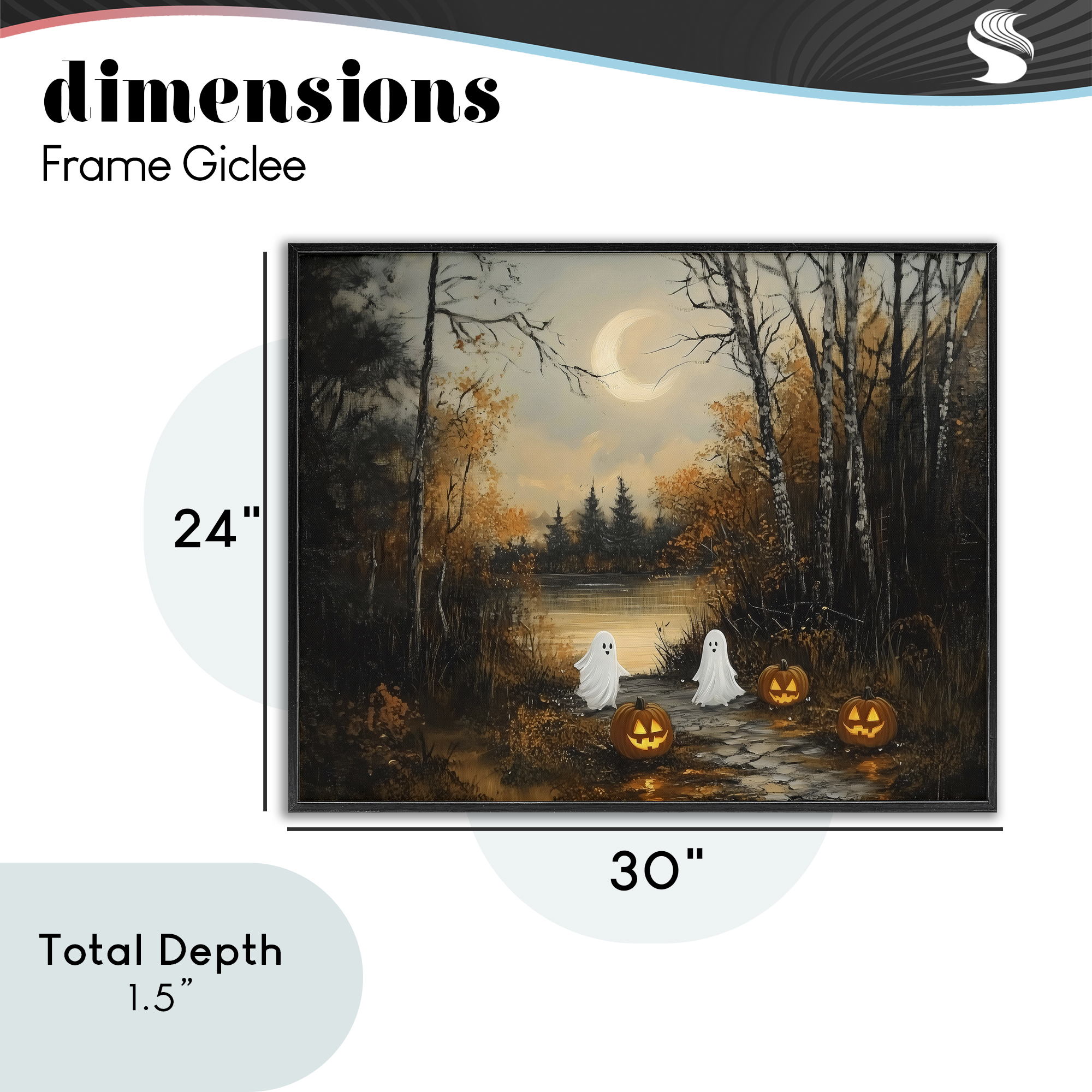 Autumn Ghosts at Lake Black Framed Giclee Art, design by Arlington Prints