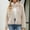 Beige, variant on Women's Plus Size White Faux Fur Coat - Winter Warm Long Sleeve V-Neck Jacket for Cold Weather