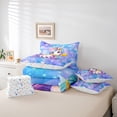 thumbnail image 6 of meiyoeat Kawaii Rainbow Unicorn 7 Pieces Full Size Bedding Sets For Girls,Colorful Cute Stars Print Full Size Bed in a Bag For Kids,Colorful Stars Reversible, 6 of 7