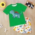 thumbnail image 2 of Baby Boy Outfit Kids Boys Sports Shorts Sets Spring Summer Dinosaur Printed Short-sleeved Basketball 3 6 12 18 24 Months 3T Clothing Vest Tank Tops+Shorts 2PCS, 2 of 5