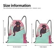 thumbnail image 2 of Xecao Cats On Broomstick Pattern Sports Drawstring Backpack - String Swim Gym Bag with Wet Proof Pocket for Women&Men-Medium, 2 of 6