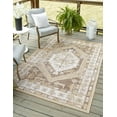thumbnail image 3 of Unique Loom Outdoor Traditional Collection Area Rug - Valeria (7' 1" x 10' Rectangle Natural/Ivory), 3 of 9
